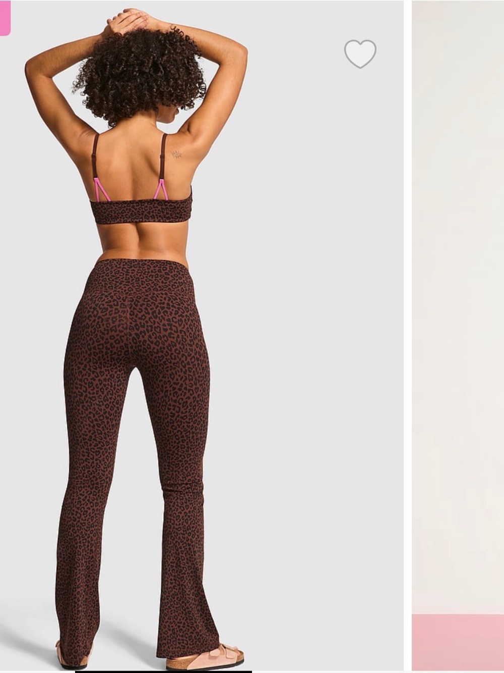 PINK Victoria's Secret Brown Leopard Flare Pants xs small in top small in pants